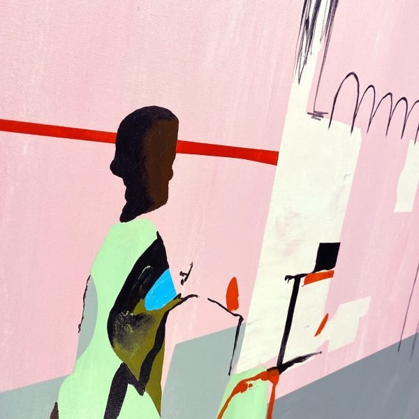 Detailed-canvas-texture-and-bold-brushwork-on-Gate-Keeper-pop-art-painting