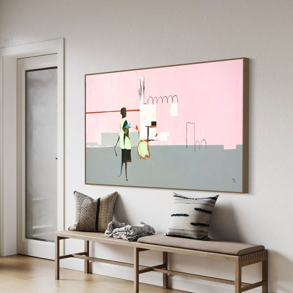 Luxury-living-room-interior-design-featuring-Gate-Keeper-painting-by-PEZ