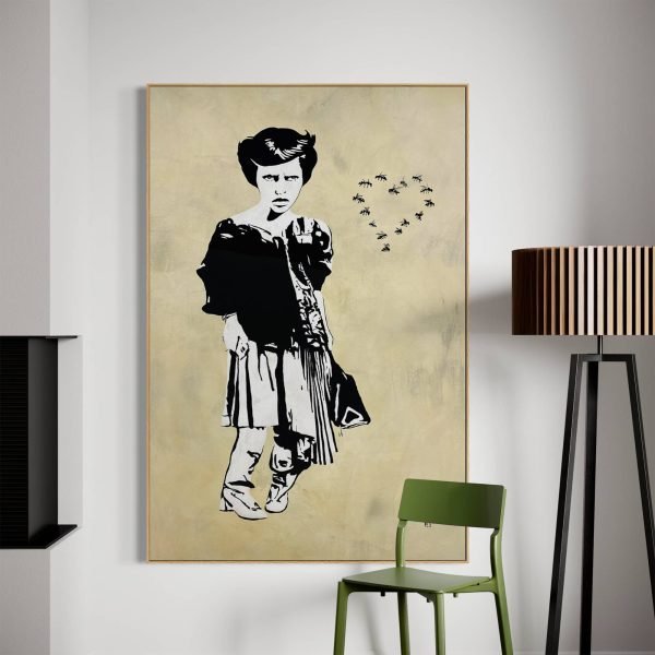 WTF original contemporary pop art painting with vintage figure by artist PEZ
