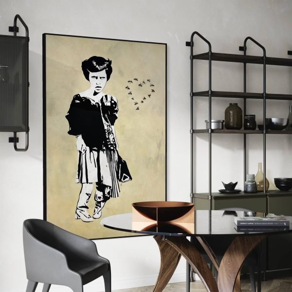 WTF original contemporary pop art painting with vintage figure by artist PEZ