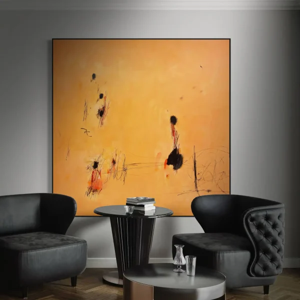 The Chatter Box original abstract painting by PEZ, capturing a visual narrative of the community grapevine.
