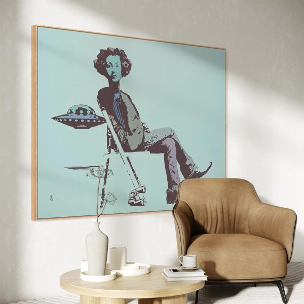 Large scale luxury focal art above living room sofa curated for interior designers