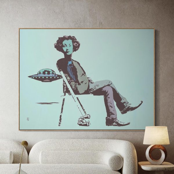 Large scale luxury focal art above living room sofa curated for interior designers
