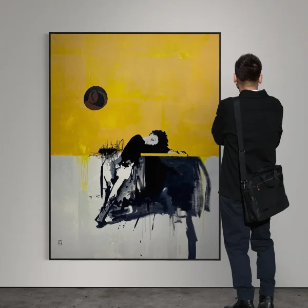 'Both Ends' original figurative abstract painting on canvas by Australian artist PEZ.