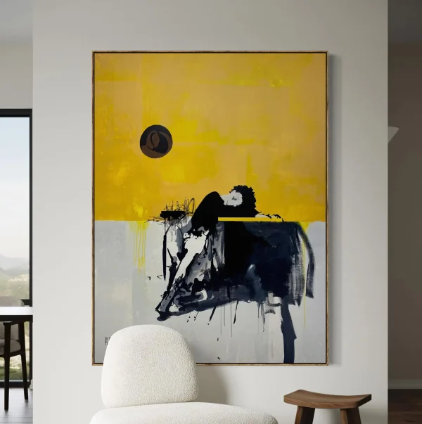 'Both Ends' original figurative abstract painting on canvas by Australian artist PEZ.
