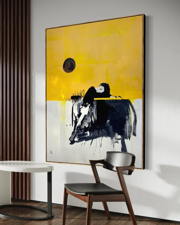 'Both Ends' original figurative abstract painting on canvas by Australian artist PEZ.