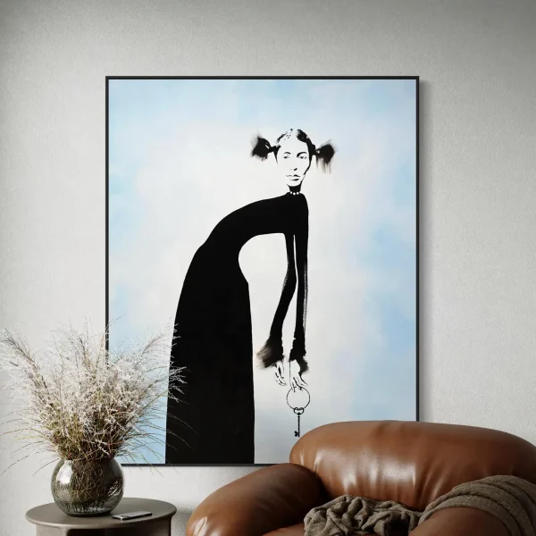 Custodian original figurative abstract painting by Australian artist PEZ, featuring a multi-layered textured acrylic composition.