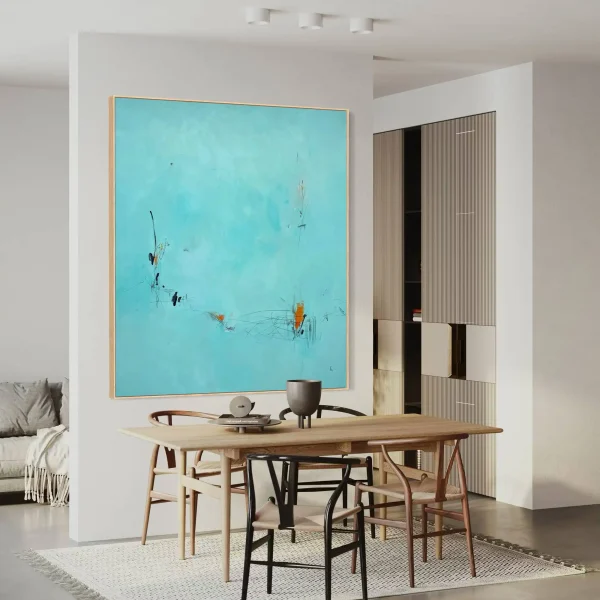 Fuse by pezart.com.au an investment grade large scale teal and orange abstract expressionist painting.